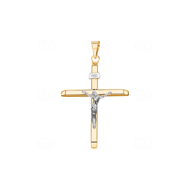 Anhänger 750/18 K Gelbgold 38 x 27mm, Kreuz mit Jesus - TH3541GG