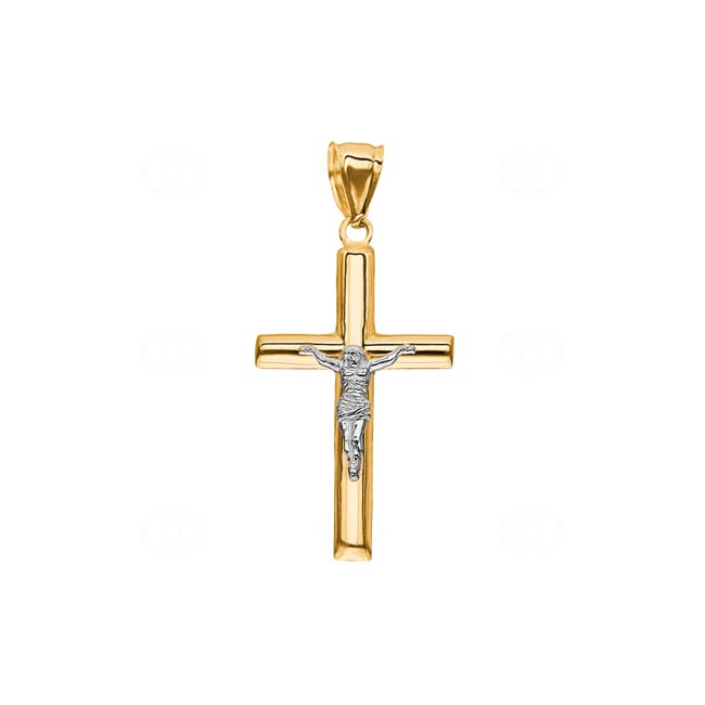 Pendant 750/18 K Yellow Gold Cross with Jesus 39 x 21mm - AKH0016GG