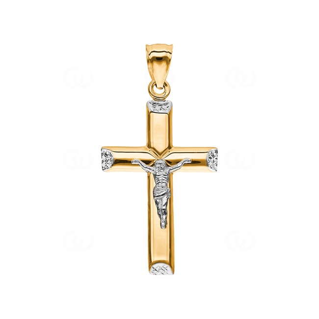 Anhänger 750/18 K Gelbgold 42 x 25mm, Kreuz mit Jesus - AKH289GG