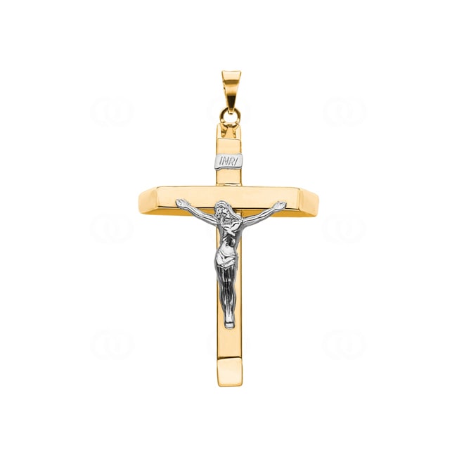 Pendentif or jaune 750/18 ct 45 x 28mm, Croix avec Jésus Pendentif or jaune 750/18 ct 45 x 28mm, Croix avec Jésus - TH3252GG