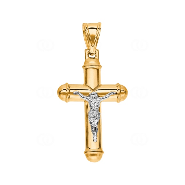 Anhänger 750/18 K Gelbgold Kreuz mit Jesus 46 x 28mm - AKH299GG