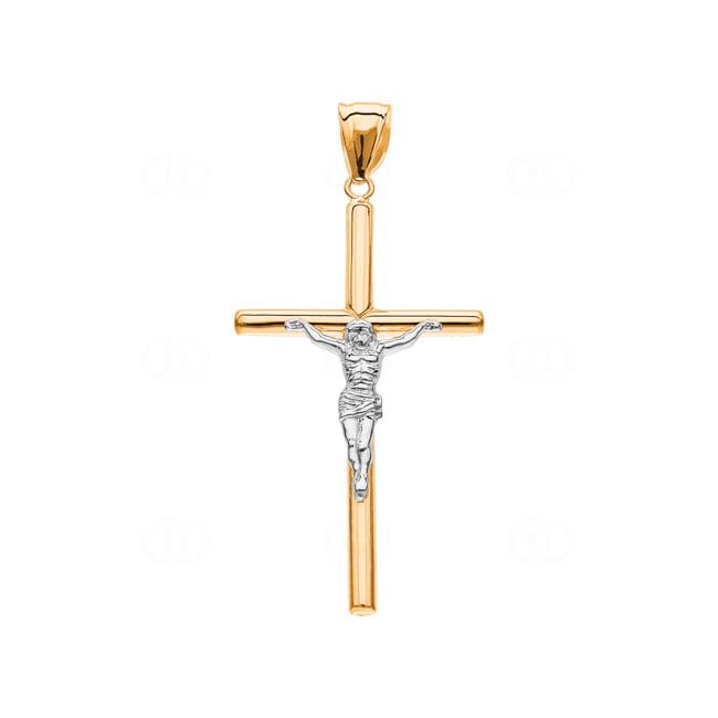 Anhänger 750/18 K Gelbgold Kreuz mit Jesus 50 x 27mm - AKH0032GG