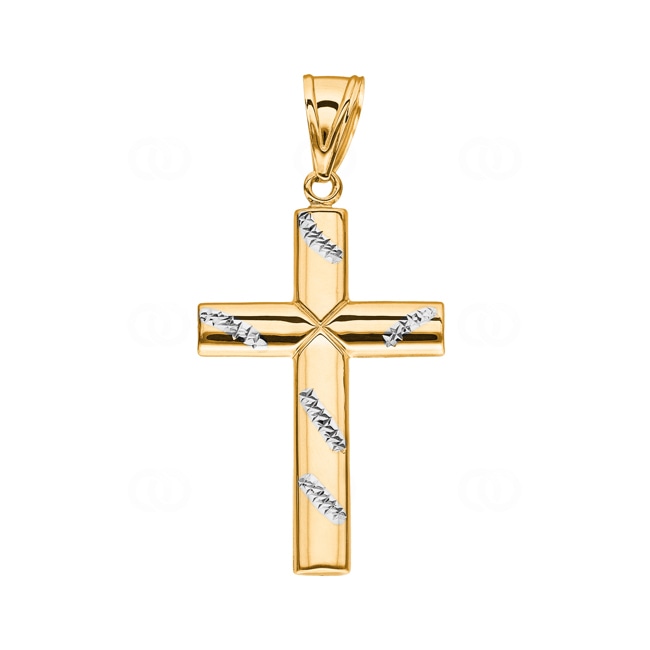 Anhänger 750/18 K Gelbgold Kreuz 50 x 30mm - AKH0023GG
