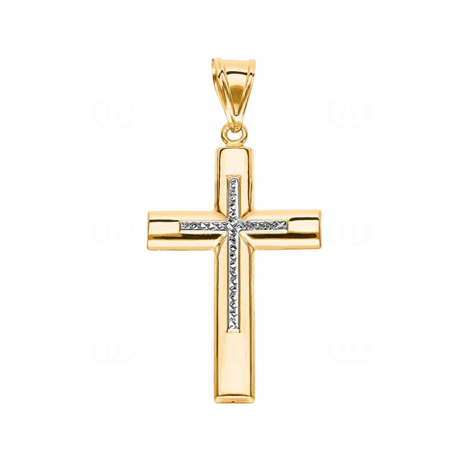 Pendant 750/18 K Yellow Gold Cross 50 x 30mm - AKH288GG