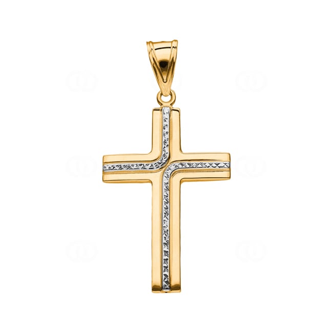 Anhänger 750/18 K Gelbgold Kreuz 50 x 30mm - AKH290GG