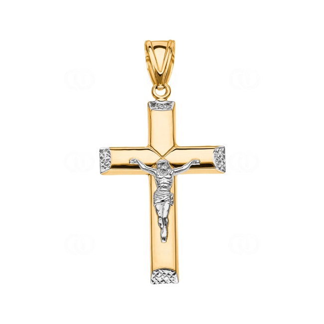 Pendant 750/18 K Yellow Gold Cross with Jesus 50 x 30mm - AKH0021GG