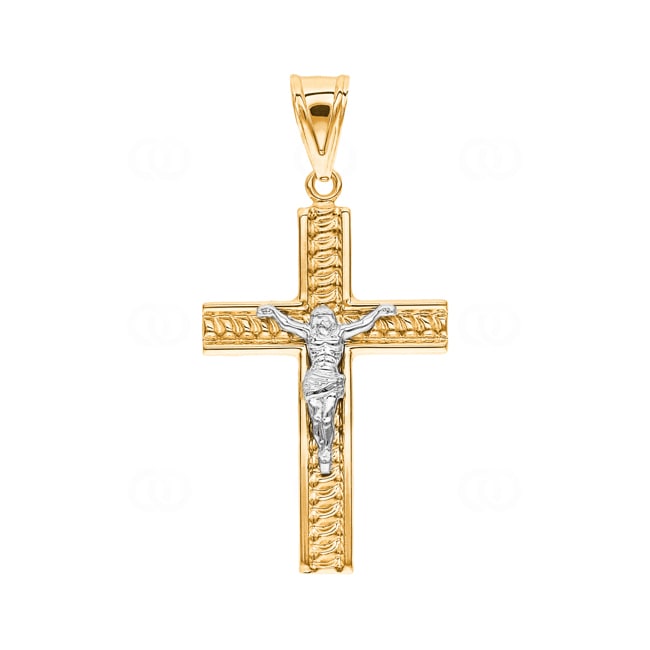 Anhänger 750/18 K Gelbgold Kreuz mit Jesus 50 x 30mm - AKH0027GG