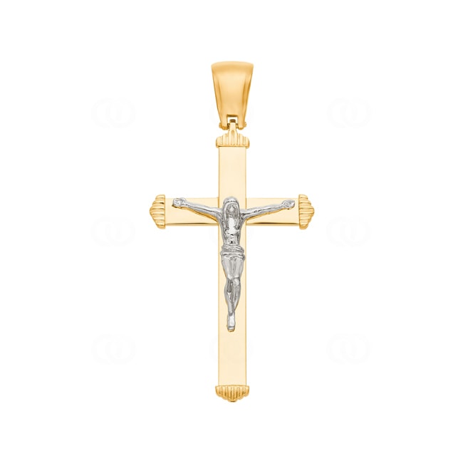 Pendant 750/18 K Yellow Gold 62 x 30mm, Cross with Jesus Pendant 750/18 K Yellow Gold 62 x 30mm, Cross with Jesus - AN-1635-GG