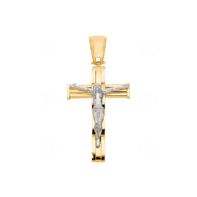 Pendentif or jaune 750/18 ct Croix avec jésus 48 x 24mm - AN-31-GG
