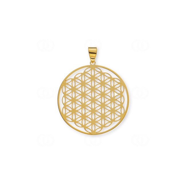 Pendant 750/18 K Yellow Gold Flower of Life 25mm - AGO1110