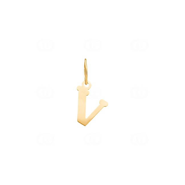 Pendant 750/18 K Yellow Gold Letter V - 2950.1V