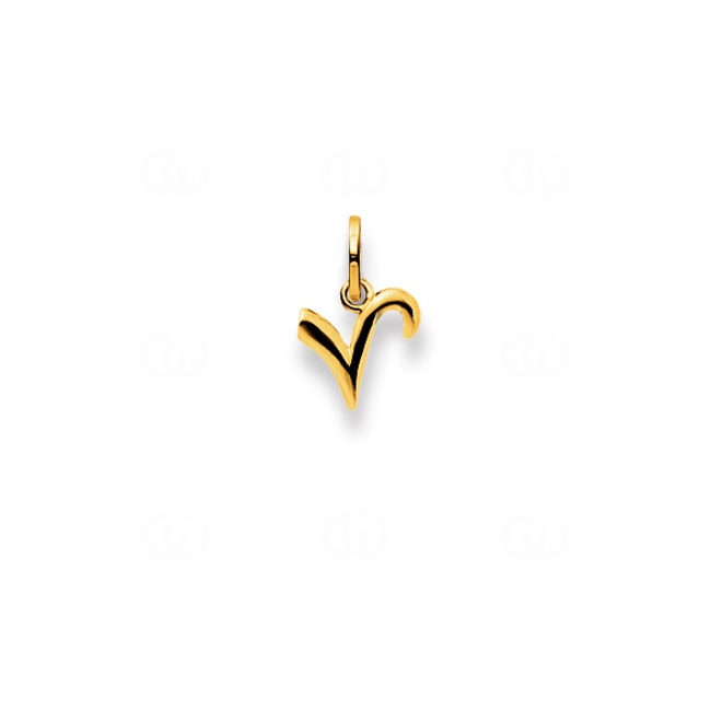 Pendant 750/18 K Yellow Gold Letter V - 1156.05157/0222