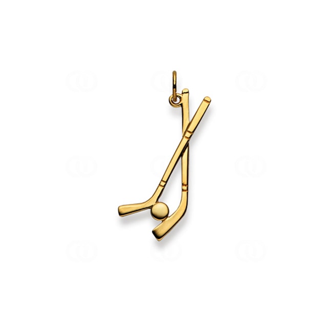 Pendant 750/18 K Yellow Gold Ice Hockey Stick - 1156.05411/0006