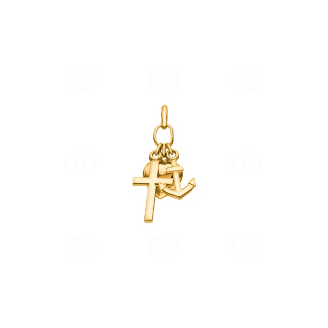 Pendentif or jaune 750/18 ct, Foi, amour, espoir  - 1156.07173/0003