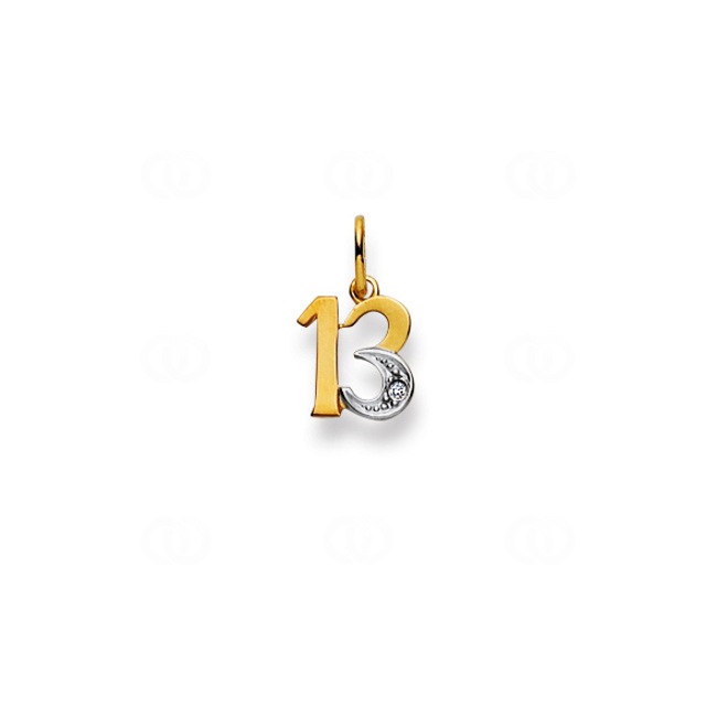 Pendentif or jaune 750/18 ct Chiffre 13 - 1556.06965/0003