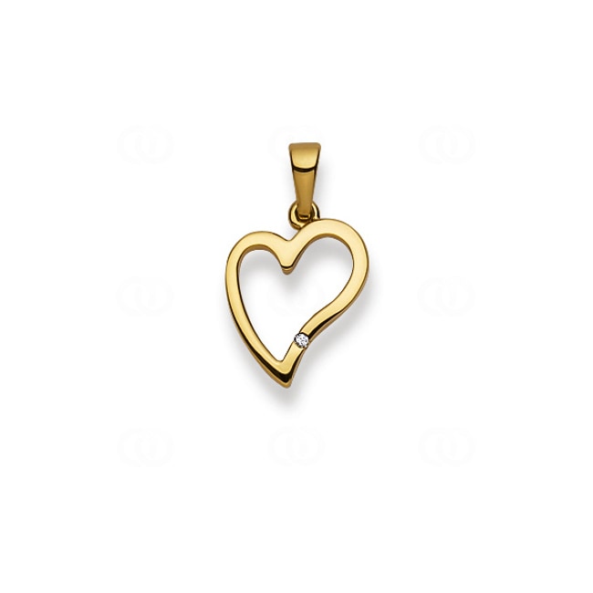 Pendentif or jaune 750/18 ct Cœur - 1156.08430/0001