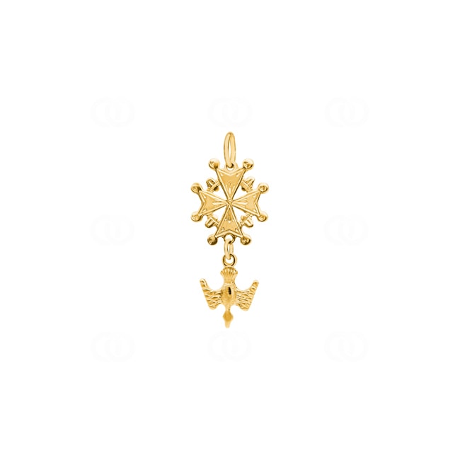 Pendentif or jaune 750/18 ct, Croix Hugenotte - 1158.03096/0001