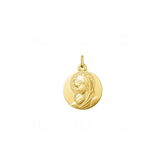 Or Pendentif Croix En 333 Bicolore Jaune Blanc