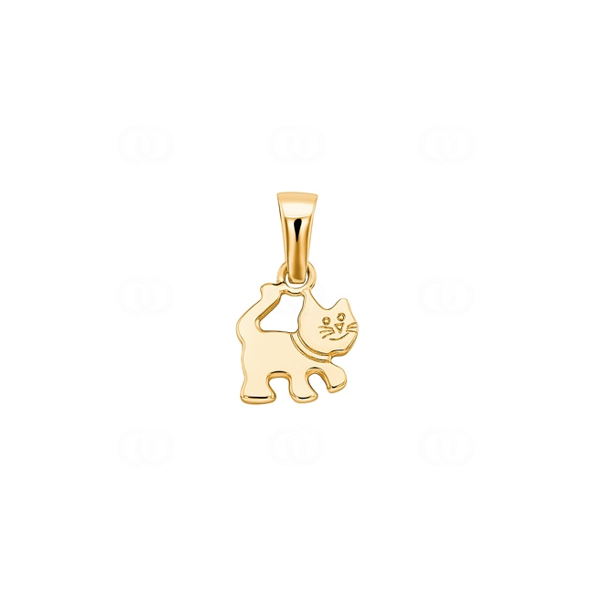 Pendentif or jaune 750/18 ct Chat - 604911GG