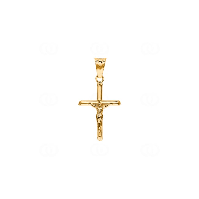 Anhänger 750/18 K Gelbgold Kreuz mit Jesus 26 x 16mm - AKH322GG