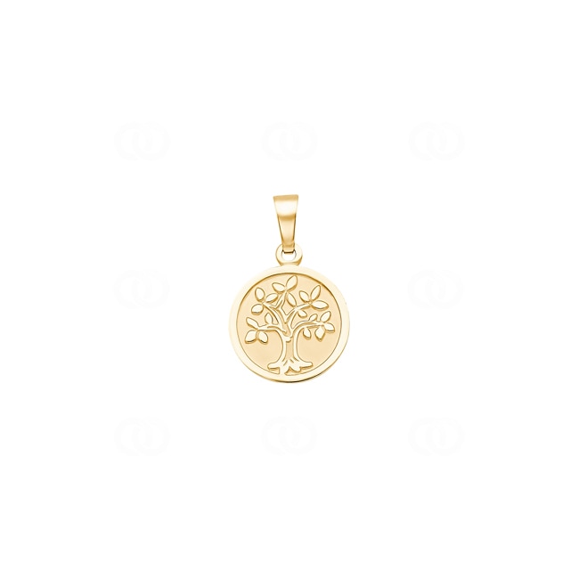Pendant 750/18 K Yellow Gold Tree of Life - AGO1036