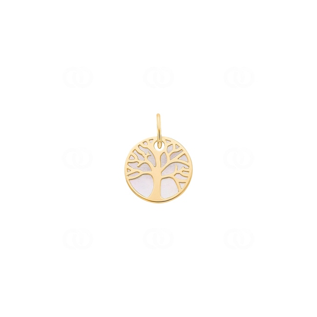 Pendetif or jaune 750/18 ct Arbre de vie avec nacre - 623601NC