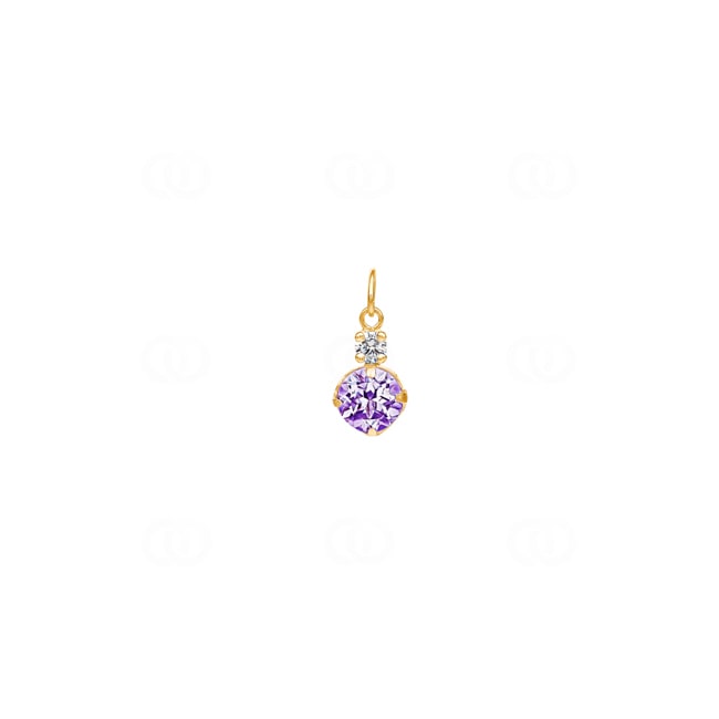 Anhänger 750/18 K Gelbgold mit Amethyst und Zirkonia - 188751A