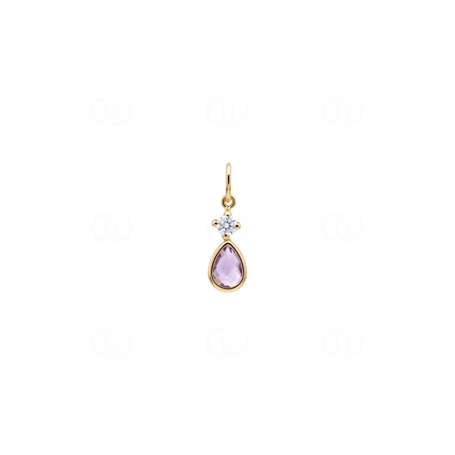 Anhänger 750/18 K Gelbgold mit Amethyst und Zirkonia - 189271A