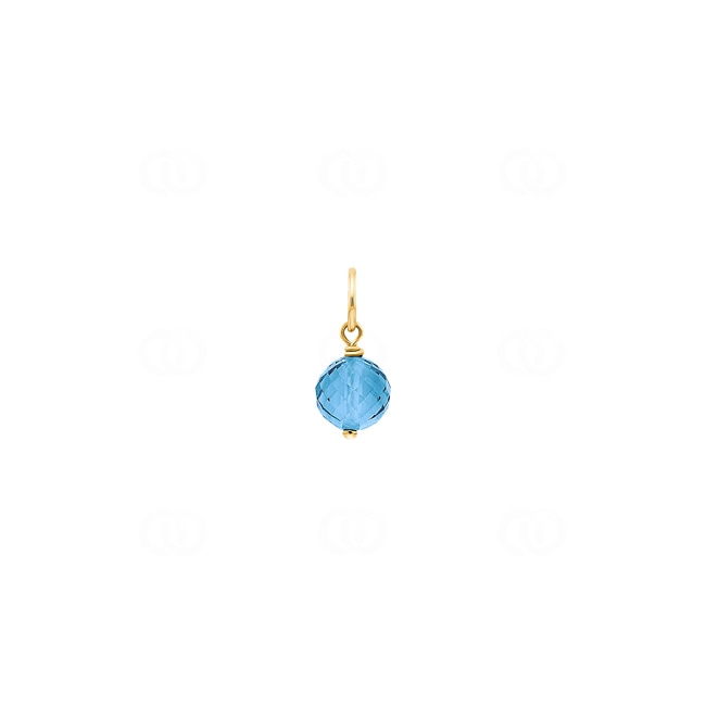Pendant 750/18 K Yellow Gold with Blue Topaz - 679101TOG