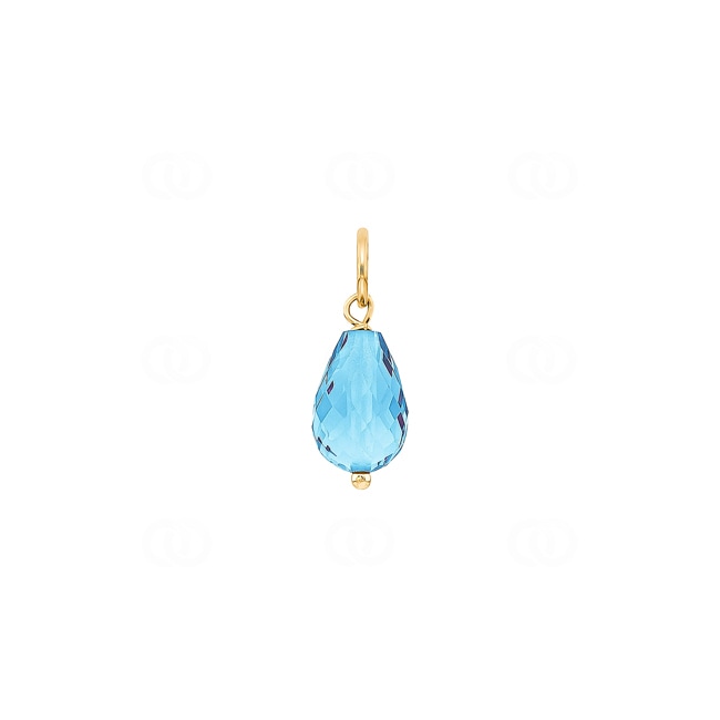 Pendentif or jaune 750/18 ct avec topaze bleue - 679141TOG