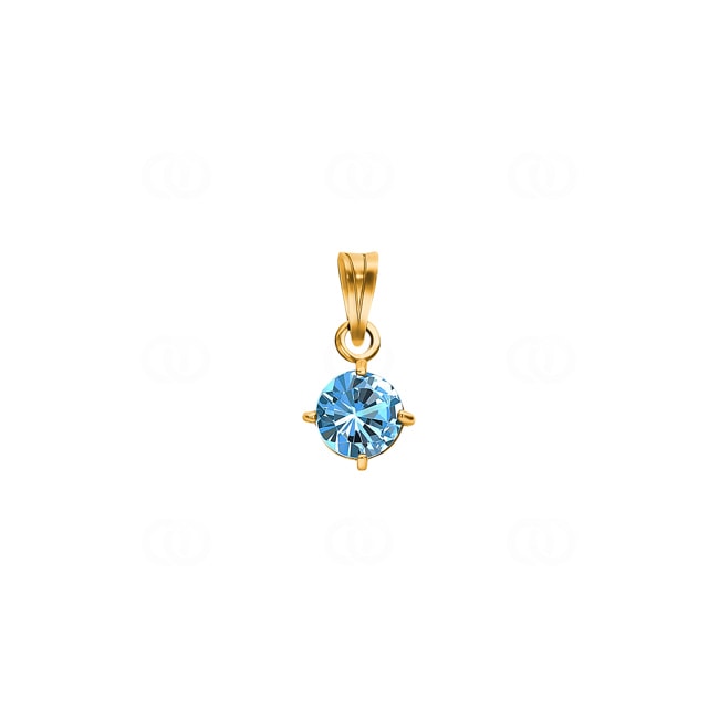 Pendentif or jaune 750/18 ct avec topaze bleue ronde - 13609