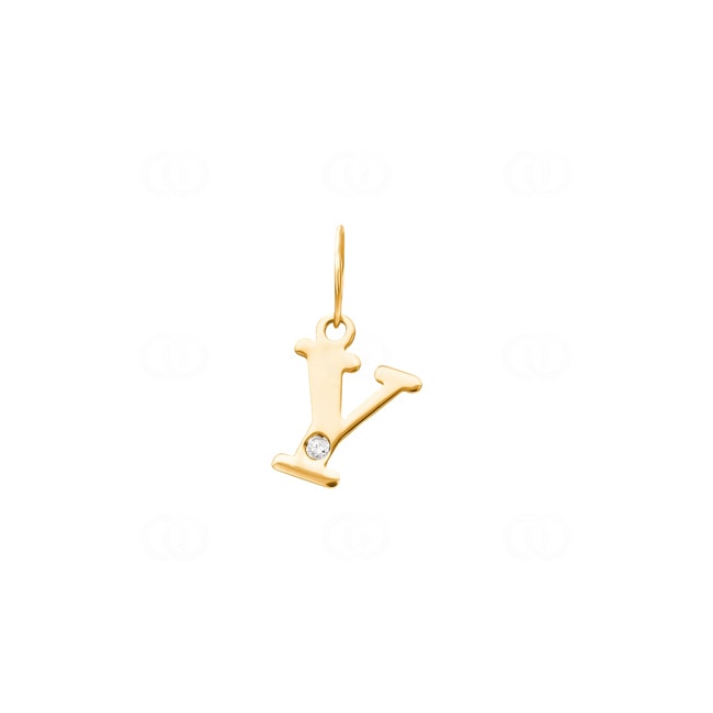 Pendant 750/18 K Yellow Gold with Diamond 0.01ct., Letter Y - 2950.2Y