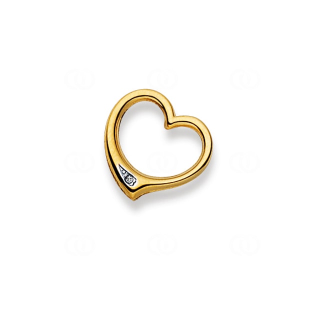 Anhänger 750/18 K Gelbgold mit Diamant, Herz - 1556.06934/0009