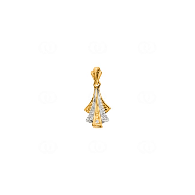 Pendentif or jaune 750/18 ct avec diamants 0.03 ct H/si - 595172281