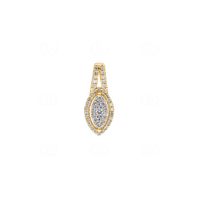 Pendant 750/18 K Yellow Gold with Diamonds 0.16 ct H/si - AN-55993-GG
