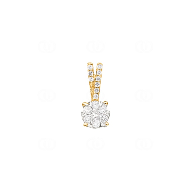 Pendant 750/18 K Yellow Gold with Diamonds 0.18 ct H/si - AN-54563-GG