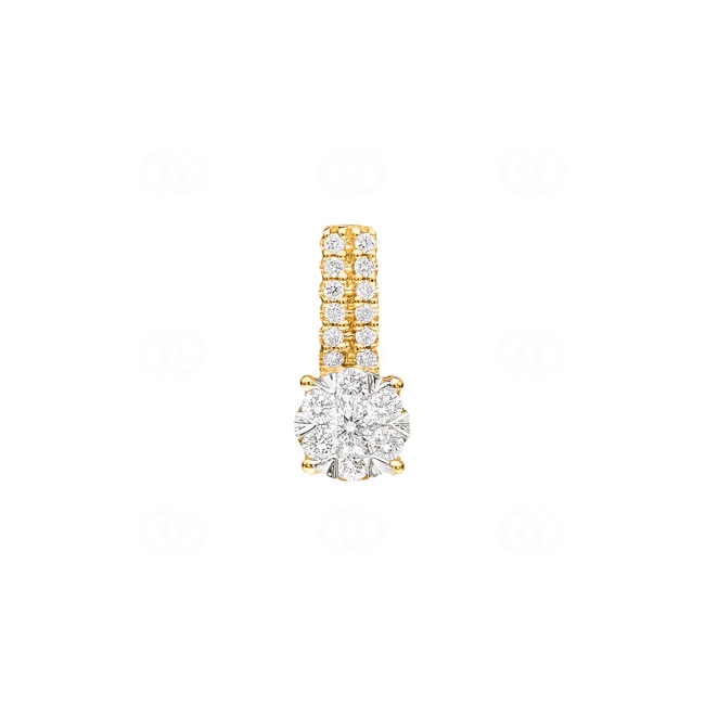 Pendentif or jaune 750/18 ct avec diamants 0.19 ct H/si - AN-54483-GG