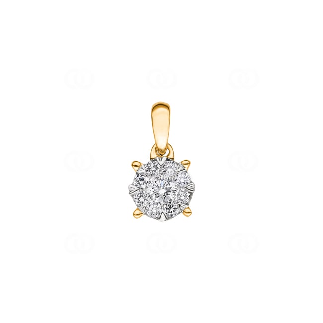 Anhänger 750/18 K Gelbgold mit Diamanten 0.25 ct H/si - AN-69214-GG