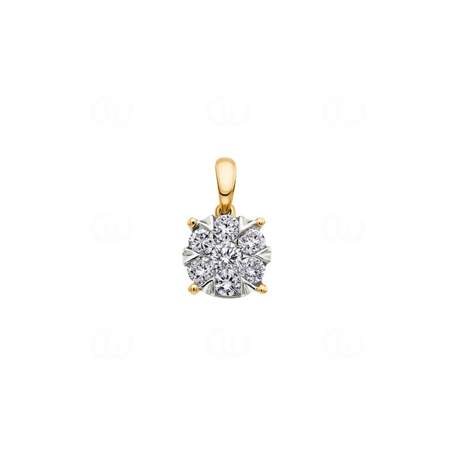 Anhänger 750/18 K Gelbgold mit Diamanten 0.50 ct H/si - AN-69173-GG
