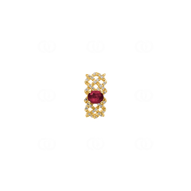 Ruby Pendant 750/18 K Yellow Gold with Diamonds 0.08 ct H/si - AN-46723-RUB-GG