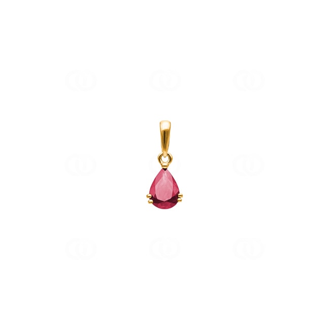 Pendentif or jaune 750/18 ct avec rubis, Poire - GH105JR