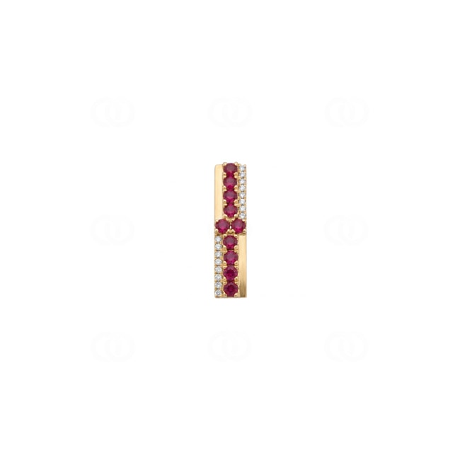Anhänger 750/18 K Gelbgold mit Rubinen & Diamanten 0.06 ct - AN-73755-RUB-GG