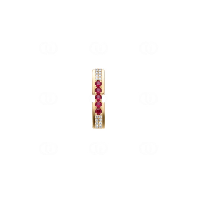 Anhänger 750/18 K Gelbgold mit Rubinen & Diamanten 0.08 ct - AN-73757-RUB-GG