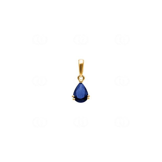 Pendentif or jaune 750/18 ct avec saphir, Poire - GH105JS