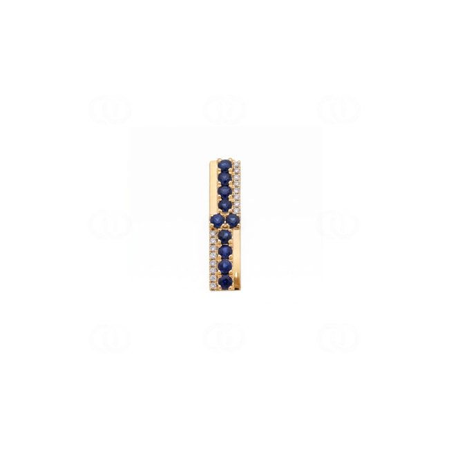 Anhänger 750/18 K Gelbgold mit Saphiren & Diamanten 0.06 ct - AN-73755-SAF-GG