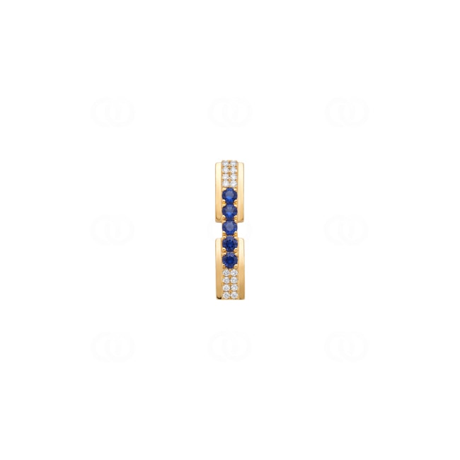 Pendentif or jaune 750/18 ct avec saphirs & diamants 0.08 ct - AN-73757-SAF-GG