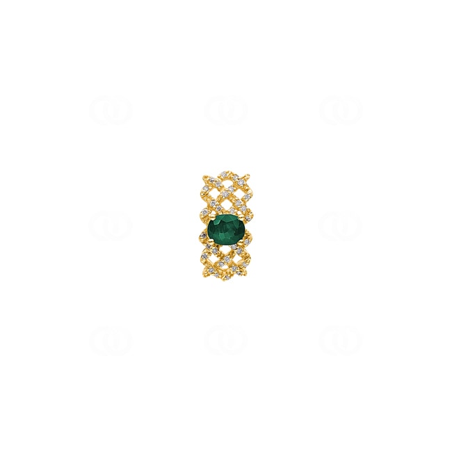 Emerald Pendant 750/18 K Yellow Gold with Diamonds 0.08 ct H/si Emerald Pendant 750/18 K Yellow Gold with Diamonds 0.08 ct H/si - AN-46723-SMA-GG