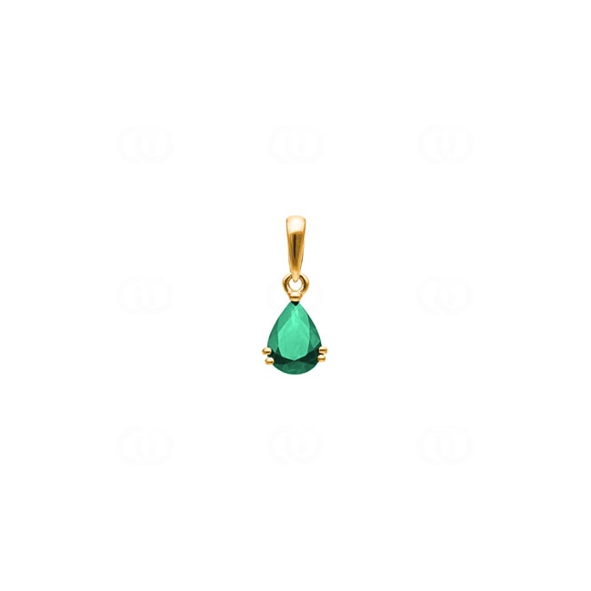 Pendentif or jaune 750/18 ct avec émeraude, Poire - GH105JE