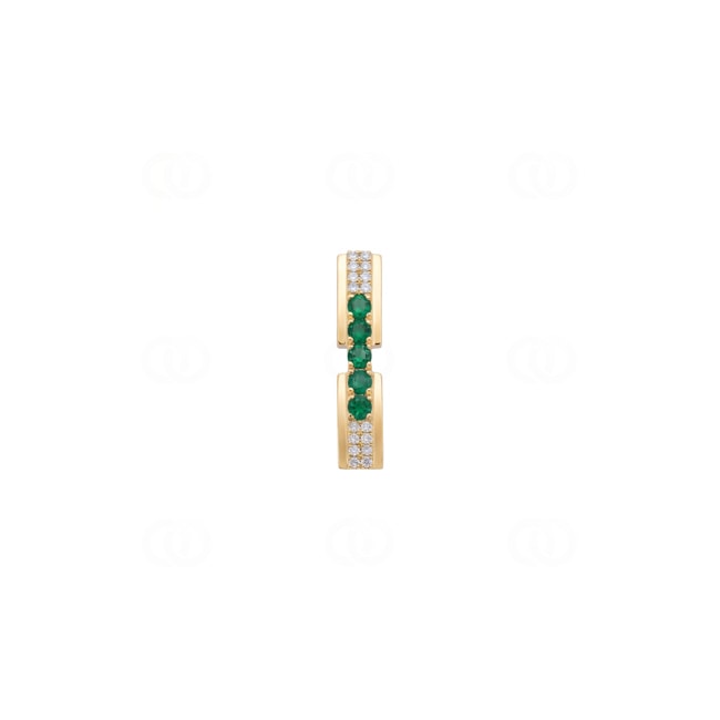 Anhänger 750/18 K Gelbgold mit Smaragden & Diamanten 0.08 ct - AN-73757-SMA-GG