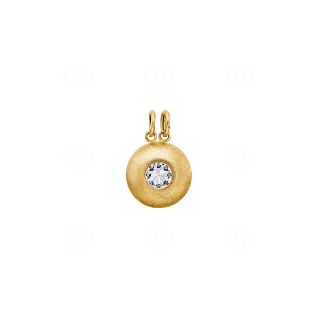 Pendant 750/18 K Yellow Gold with Cubic Zirconia - 2285